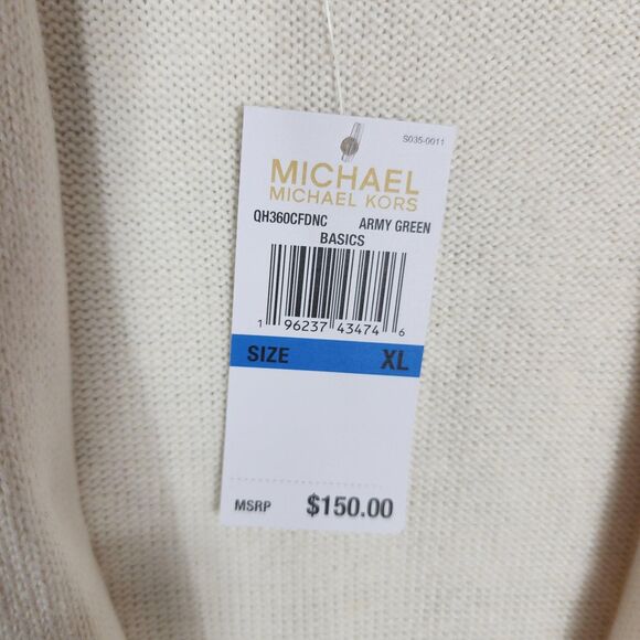 Michael Kors Cardigan Womens XL Striped Open Front Sweater Pockets Lightweight - Picture 6 of 11